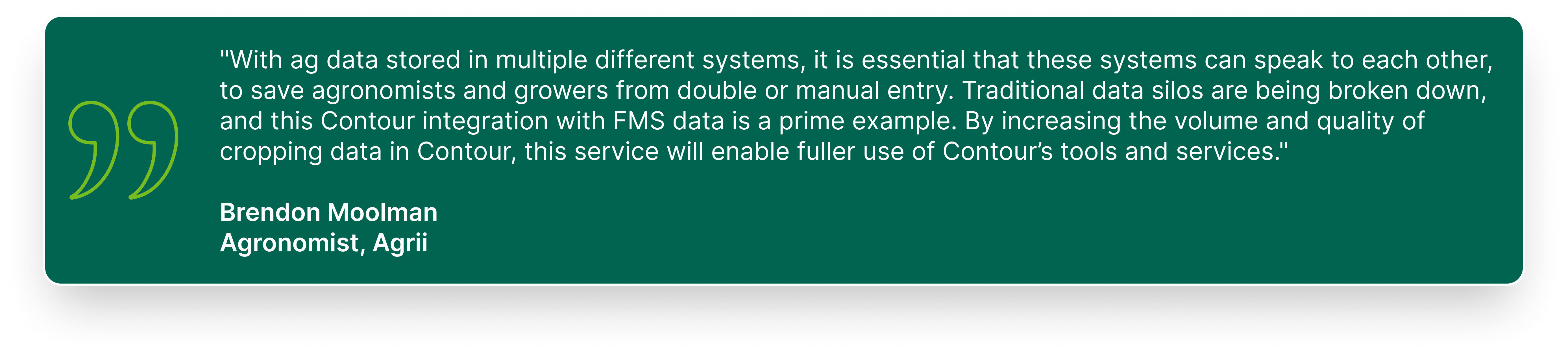 Agronomist quote about Contour FMS integration