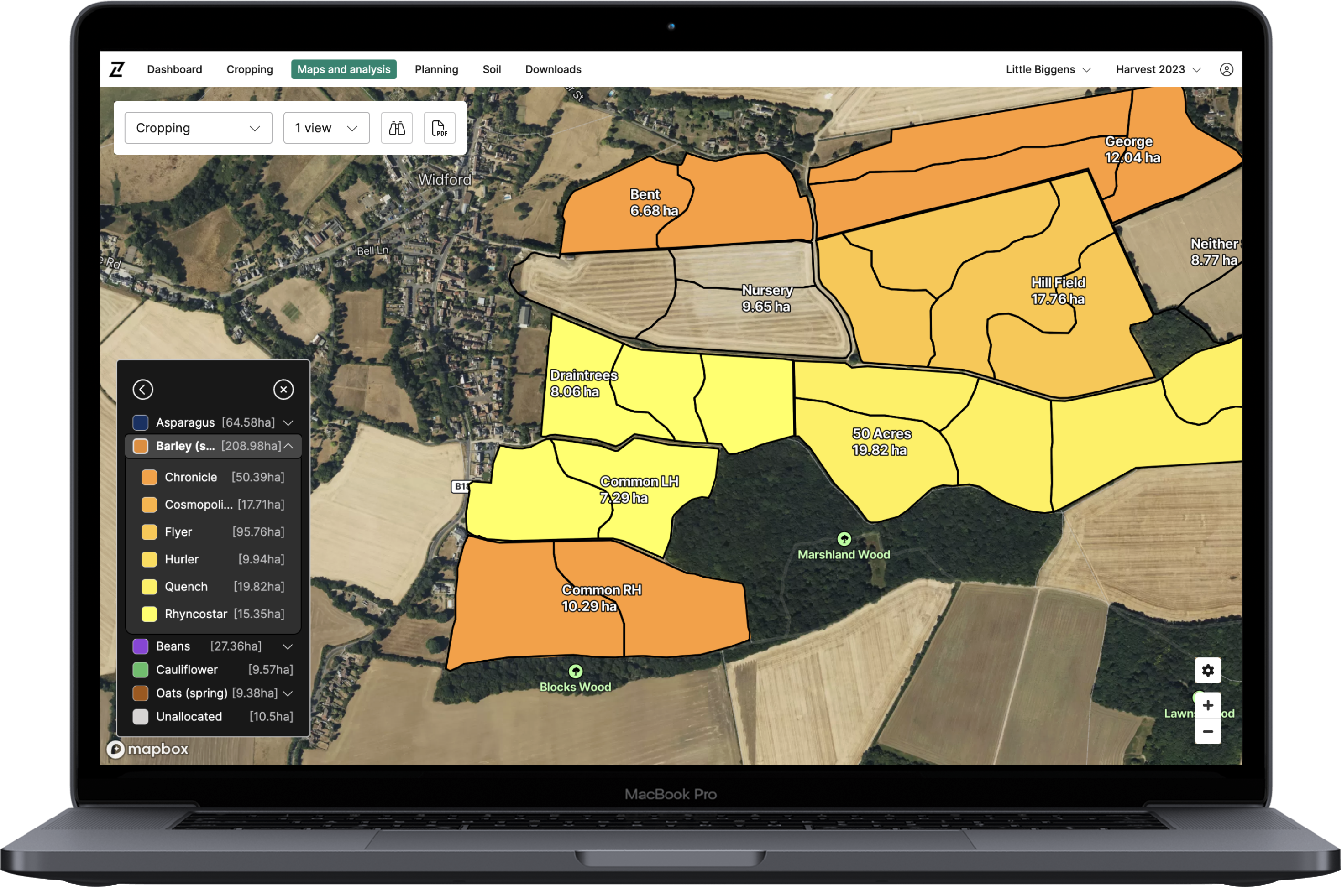 Contour – Physical properties and field boundary reports